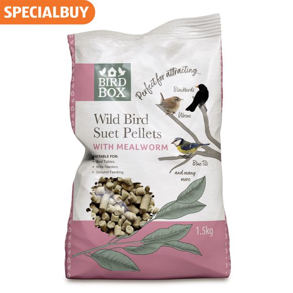 Bird Box Wild Bird Suet Pellets With Mealworm 1.5kg